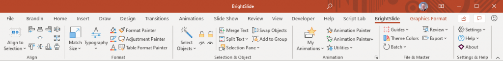Brightslide tool bar